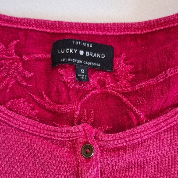 Lucky Brand Reddish Pink Knit With Embroidery - Picture 2 of 6